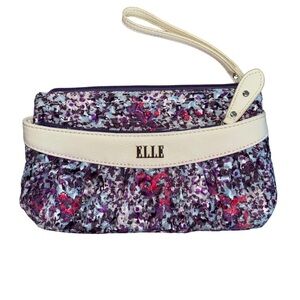 Elle Coquette Floral Wristlet Clutch Zip Pouch Wrist Strap